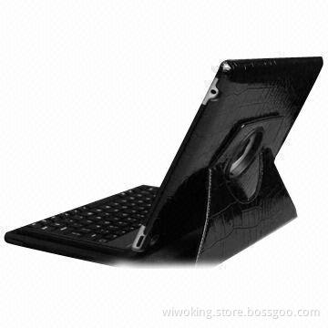 Wireless Bluetooth Keyboard with Leather Cover/Stand Case, 360° Rotatable/Movable to iPad 2/3/4